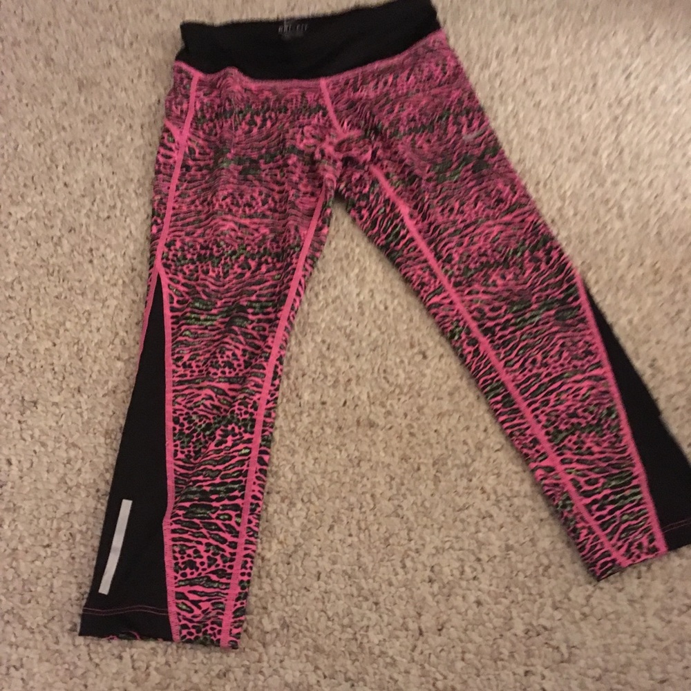 Nike Pink Print Capris